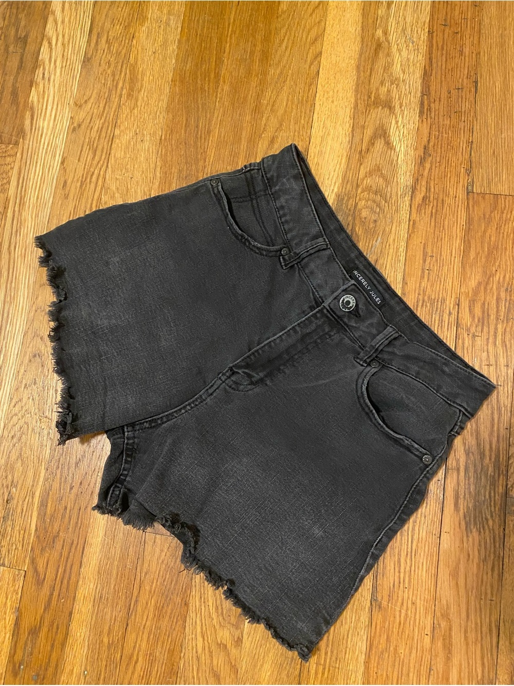 Sincerely Jules Black Distressed Frayed Hem Denim Shorts, summer, beach, spring